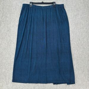 Vikki Vi Midi Skirt Womens 3X Slinky Geometric Boho Travel Pull On Stretchy‎